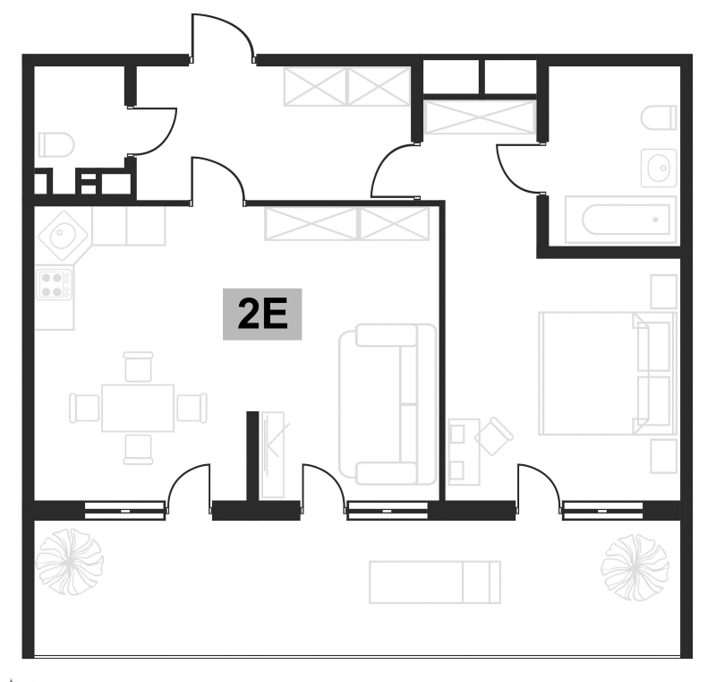 Планировка — Клубная резиденция Европа, 2-комн., 58 м²