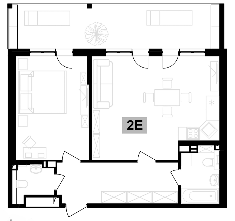 Планировка — Клубная резиденция Европа, 2-комн., 60 м²