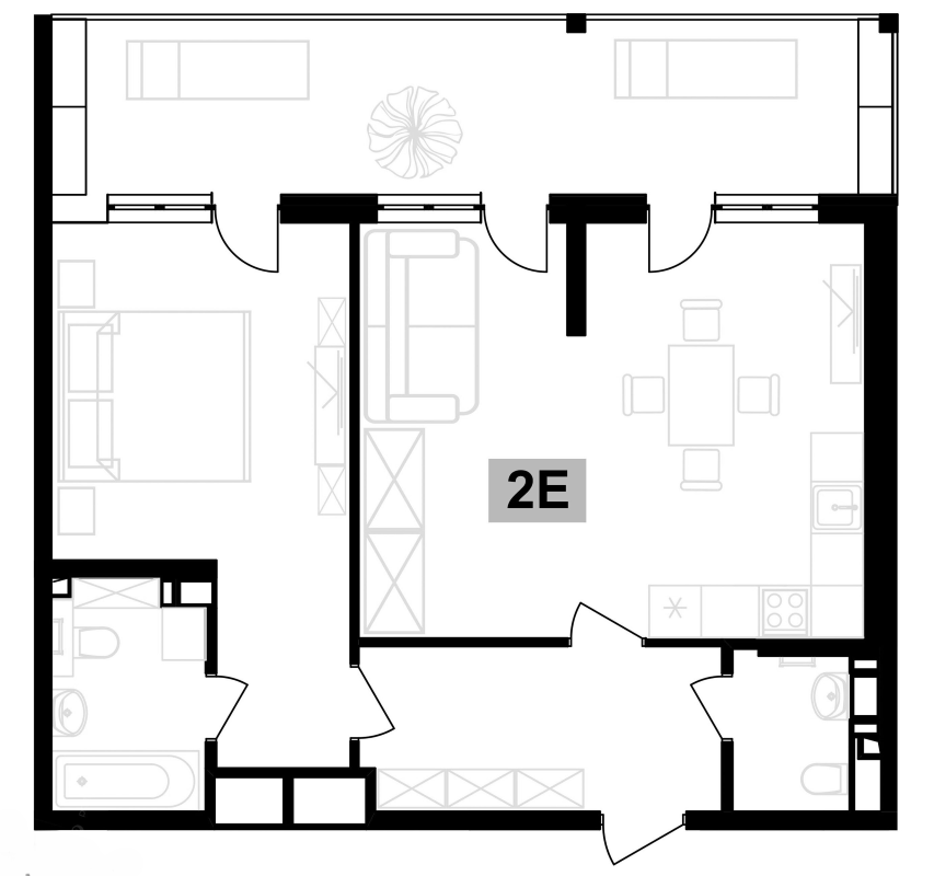 Планировка — Клубная резиденция Европа, 2-комн., 59 м²