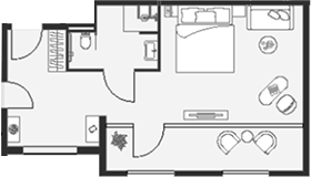 Планировка — Соsmos Selection Sochi Sialia Resort 5*, 1-комн., 53 м²