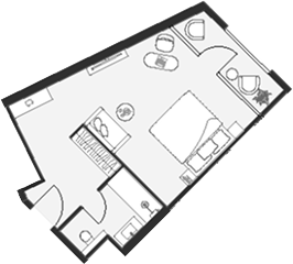 Планировка — Соsmos Selection Sochi Sialia Resort 5*, 1-комн., 44 м²