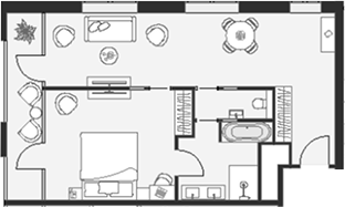 Планировка — Соsmos Selection Sochi Sialia Resort 5*, 1-комн., 68 м²