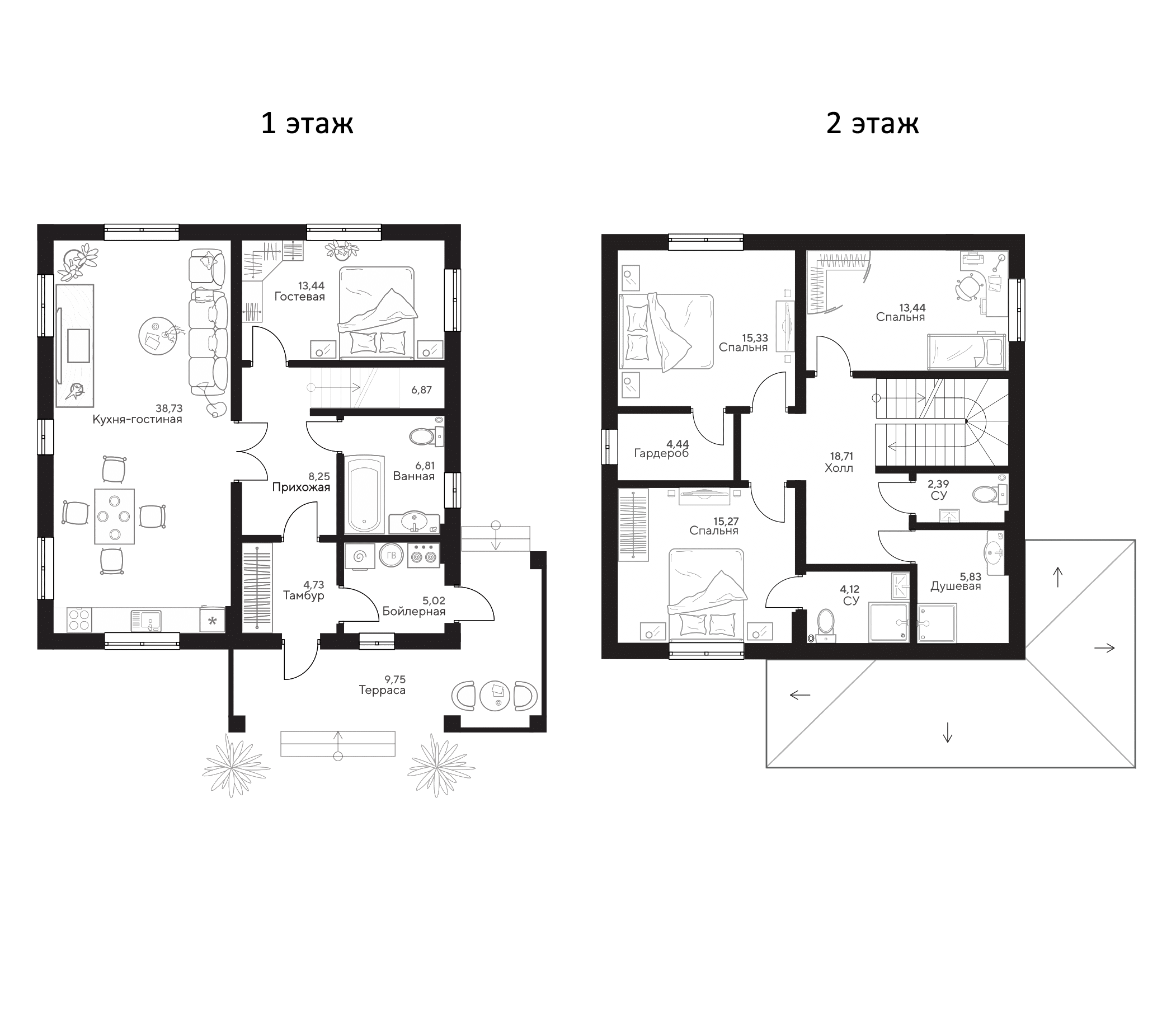 Планировка — Коттеджный поселок ZAGOROD 2, 4-комн., 163 м²