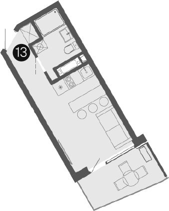 Планировка — Крымская Резиденция, Студия, 21 м²