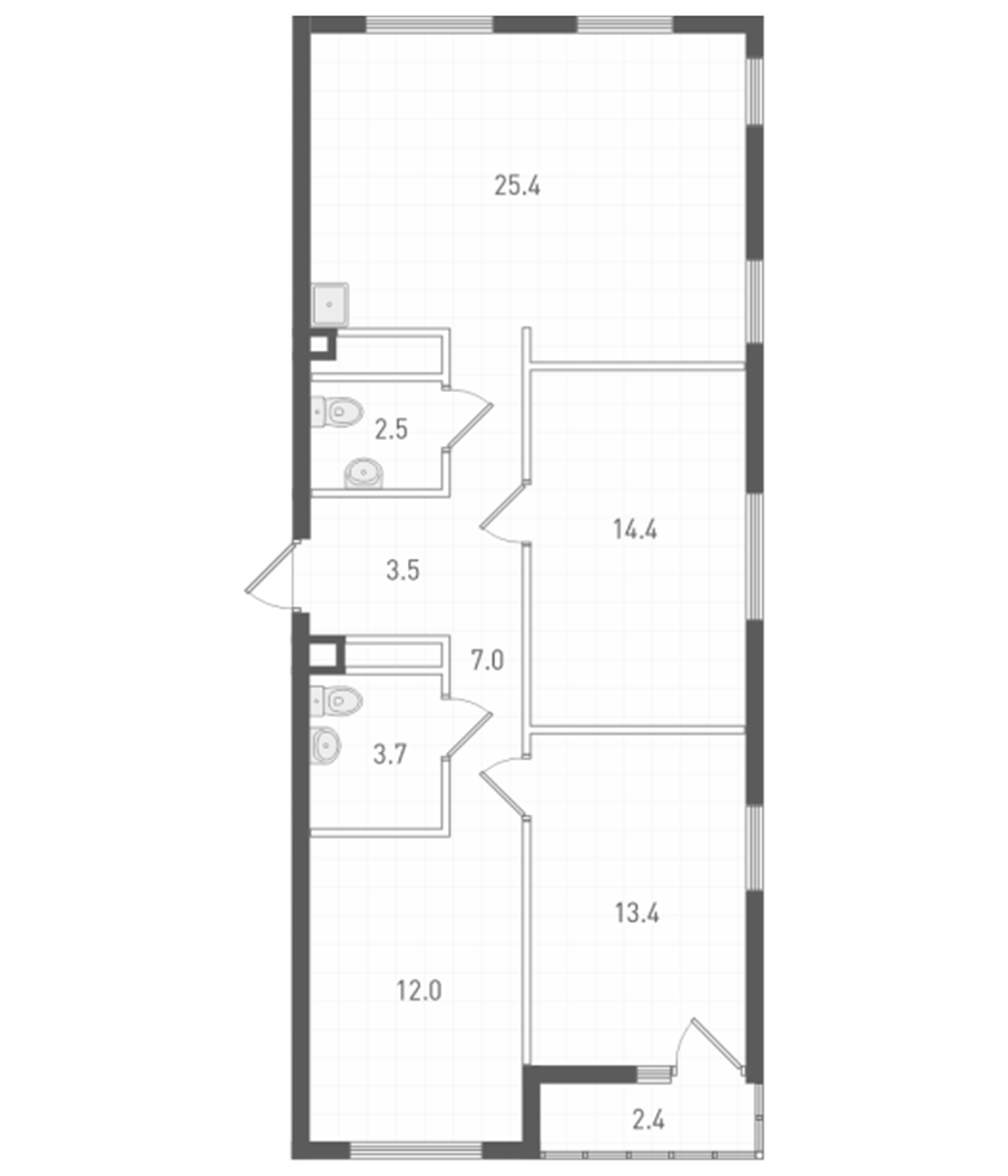 Планировка — ОК: Премиум, 3-комн., 82 м²