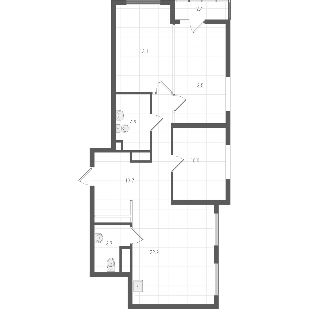 Планировка — ОК: Премиум, 3-комн., 81 м²