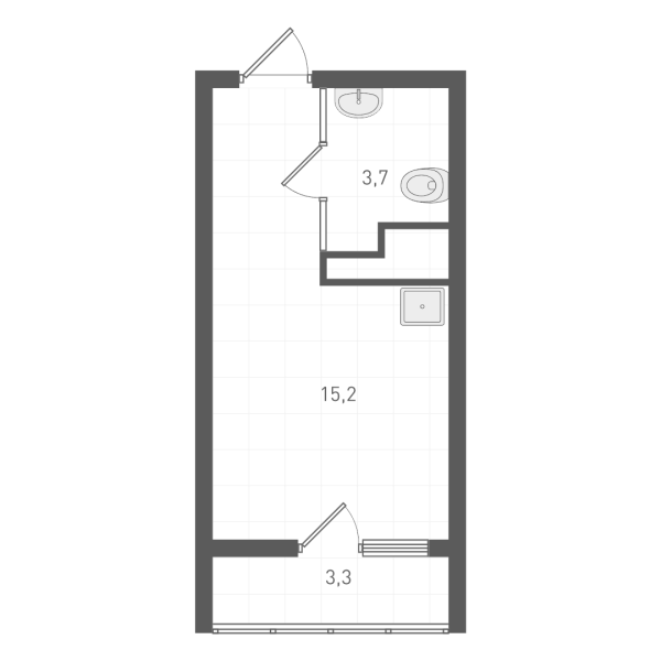 Планировка — Старт, Студия, 18 м²