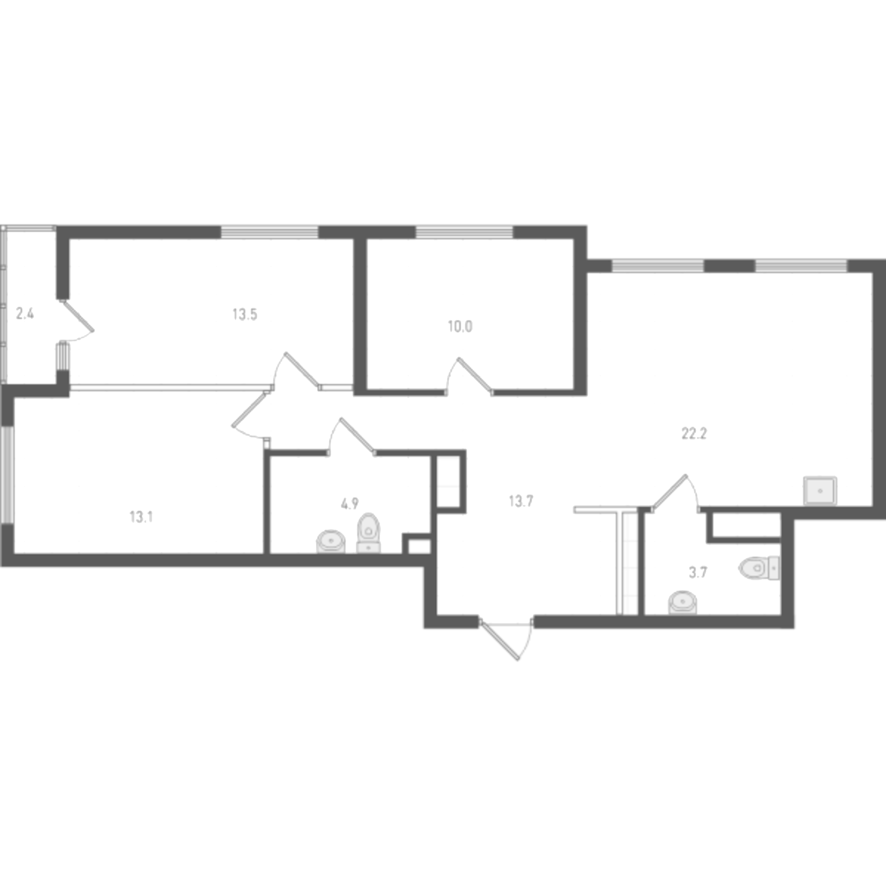 Планировка — ОК: Премиум, 3-комн., 81 м²