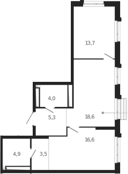 Планировка — Атлас Ауро, 2-комн., 67 м²