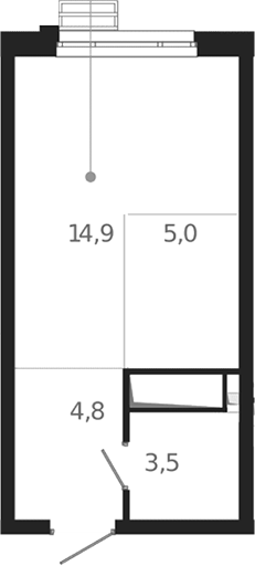 Планировка — Атлас Ауро, Студия, 28 м²