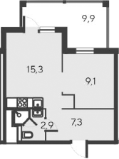 Планировка — Alba del Mare, 2-комн., 35 м²