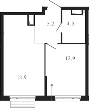 Планировка — Атлас Ауро, 1-комн., 42 м²