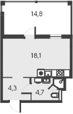 Планировка — Alba del Mare, Студия, 27 м²