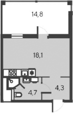 Планировка — Alba del Mare, Студия, 27 м²