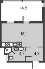 Планировка — Alba del Mare, Студия, 27 м²