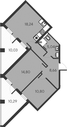 Планировка — Alba del Mare, 3-комн., 58 м²