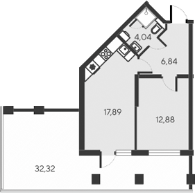Планировка — Alba del Mare, 2-комн., 42 м²