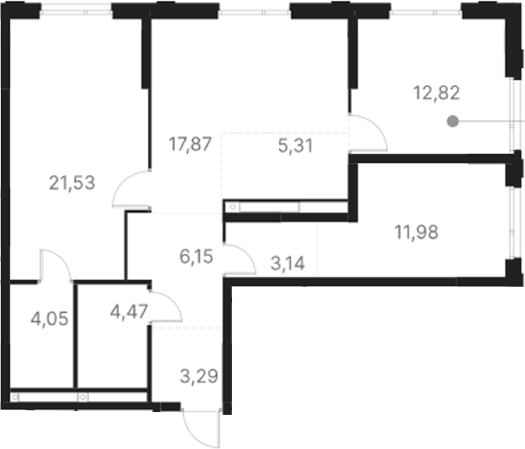 Планировка — Атлас Юник, 3-комн., 91 м²