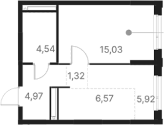 Планировка — Атлас Юник, 1-комн., 38 м²