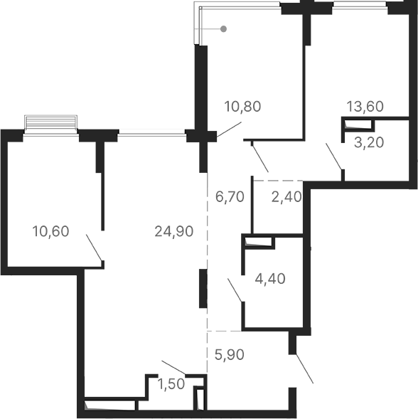 Планировка — Парк Столиц, 3-комн., 84 м²