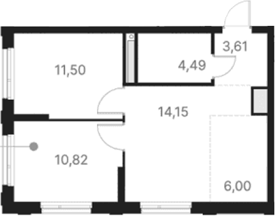 Планировка — Атлас Юник, 2-комн., 51 м²