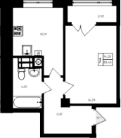 Планировка — Парковые кварталы, 1-комн., 36 м²