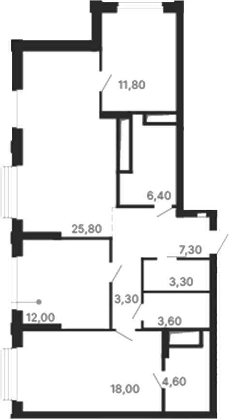 Планировка — Парк Столиц, 3-комн., 96 м²