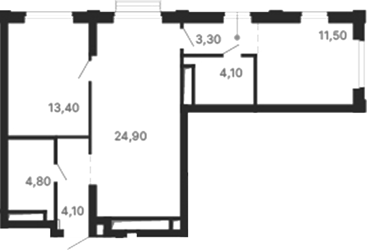 Планировка — Парк Столиц, 2-комн., 66 м²