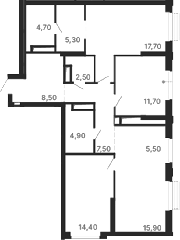 Планировка — Парк Столиц, 3-комн., 99 м²