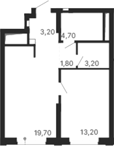 Планировка — Парк Столиц, 1-комн., 46 м²