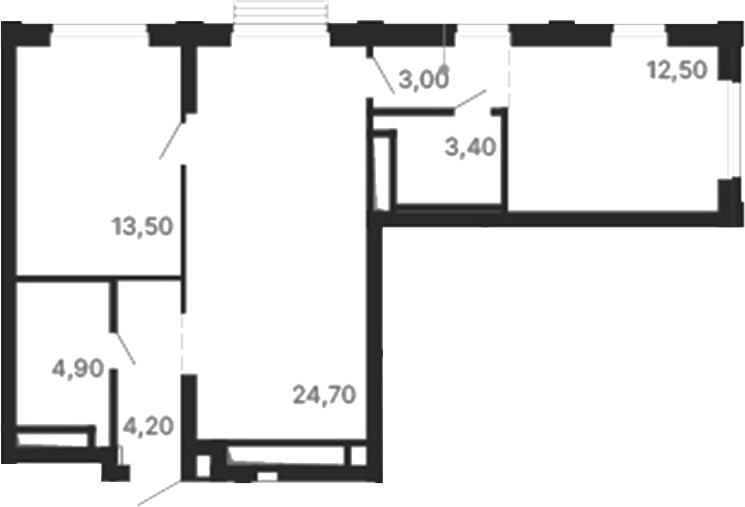 Планировка — Парк Столиц, 2-комн., 66 м²