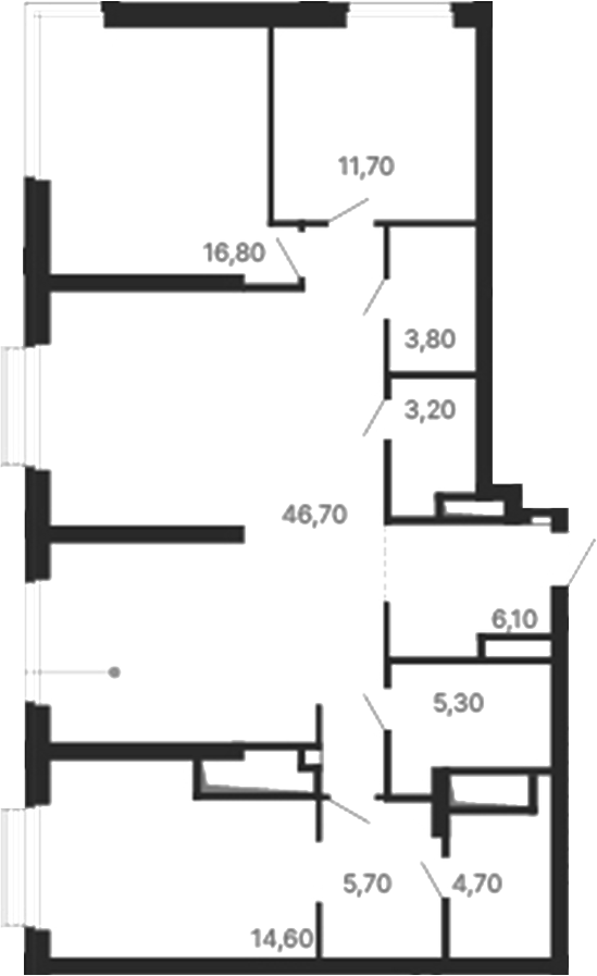 Планировка — Парк Столиц, 3-комн., 119 м²