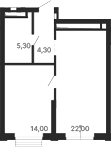 Планировка — Парк Столиц, 1-комн., 46 м²