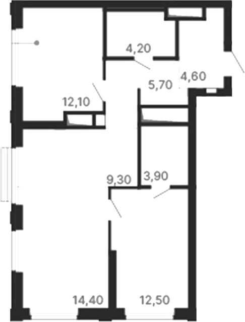 Планировка — Парк Столиц, 2-комн., 67 м²