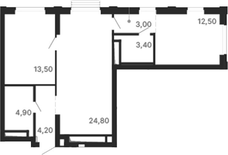 Планировка — Парк Столиц, 2-комн., 66 м²