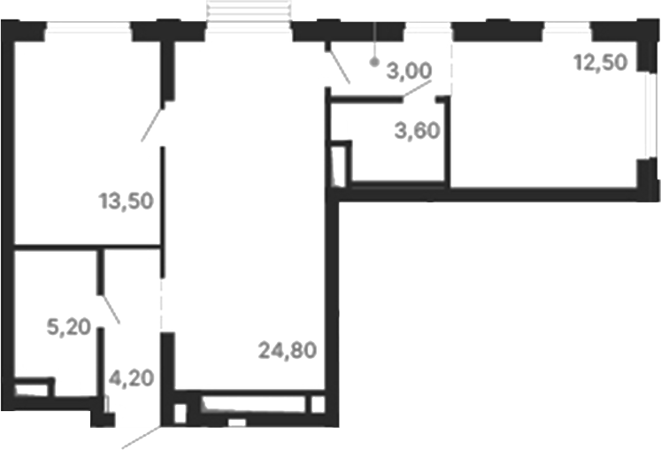 Планировка — Парк Столиц, 2-комн., 67 м²
