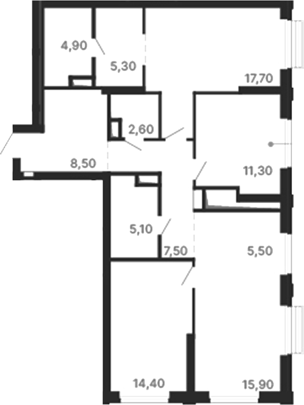 Планировка — Парк Столиц, 3-комн., 99 м²