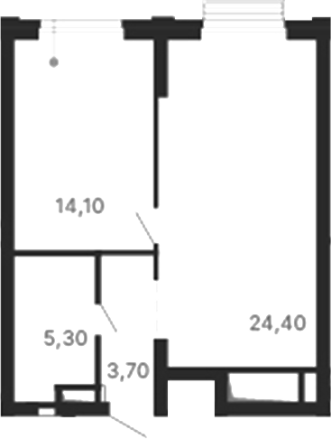 Планировка — Парк Столиц, 1-комн., 48 м²