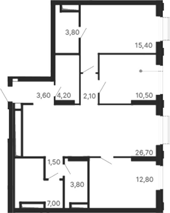 Планировка — Парк Столиц, 3-комн., 91 м²