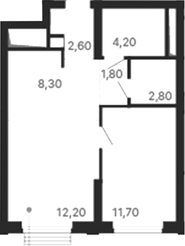 Планировка — Парк Столиц, 1-комн., 44 м²