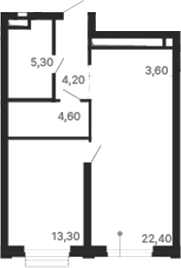 Планировка — Парк Столиц, 1-комн., 53 м²