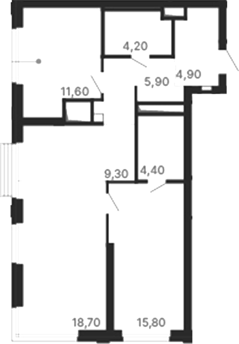 Планировка — Парк Столиц, 2-комн., 75 м²