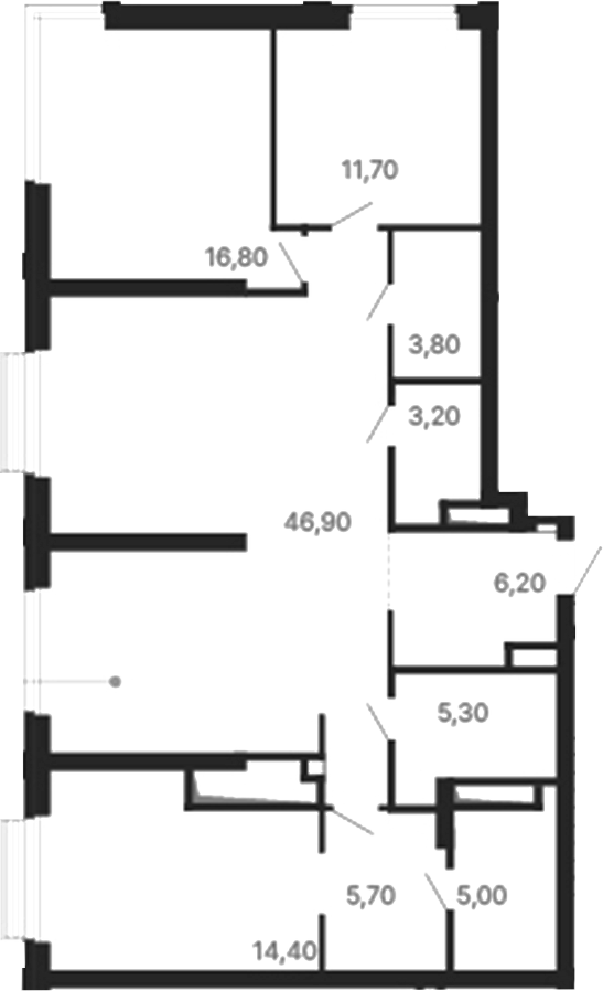 Планировка — Парк Столиц, 3-комн., 119 м²
