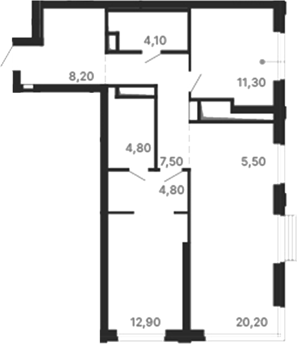 Планировка — Парк Столиц, 2-комн., 79 м²
