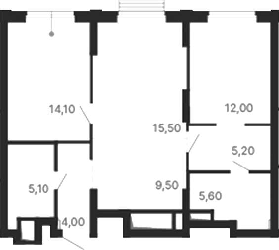 Планировка — Парк Столиц, 2-комн., 71 м²