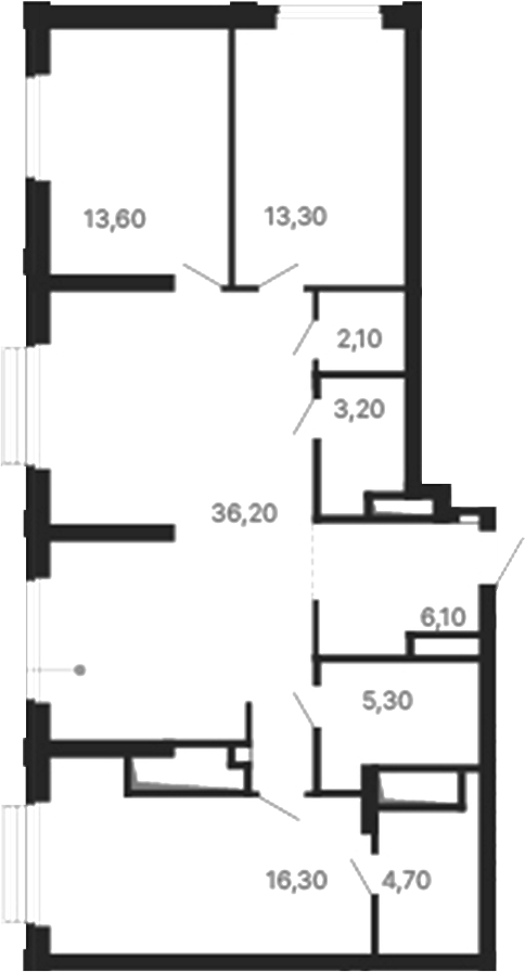 Планировка — Парк Столиц, 3-комн., 101 м²