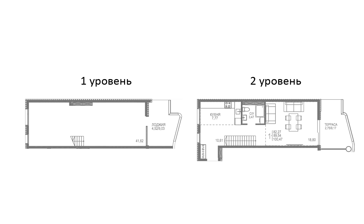 Планировка — Розовое Озеро, 2-комн., 93 м²