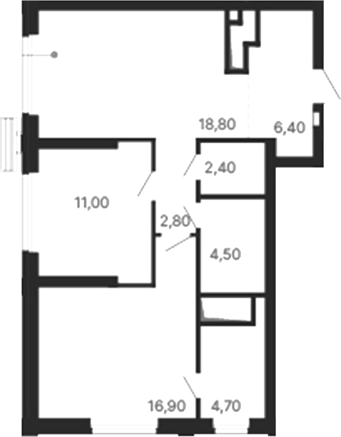 Планировка — Парк Столиц, 2-комн., 68 м²