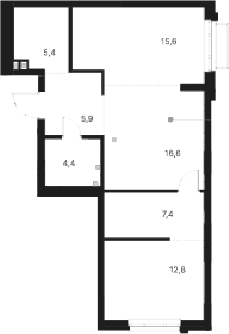 Планировка — Атлас Ауро, 2-комн., 68 м²