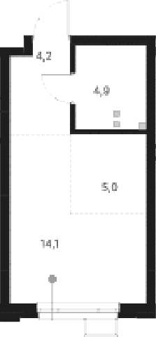 Планировка — Атлас Ауро, Студия, 28 м²